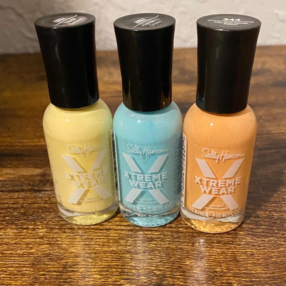 Sally Hansen Xtreme Wear Nail Polish Trio - Yellow, Blue, Orange
